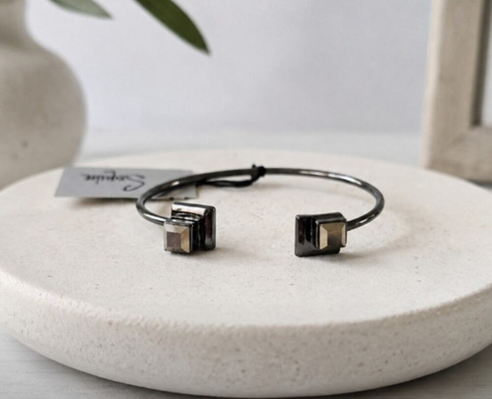 Nordstrom Sequins Black Bangle Bracelet New